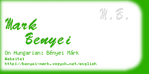 mark benyei business card